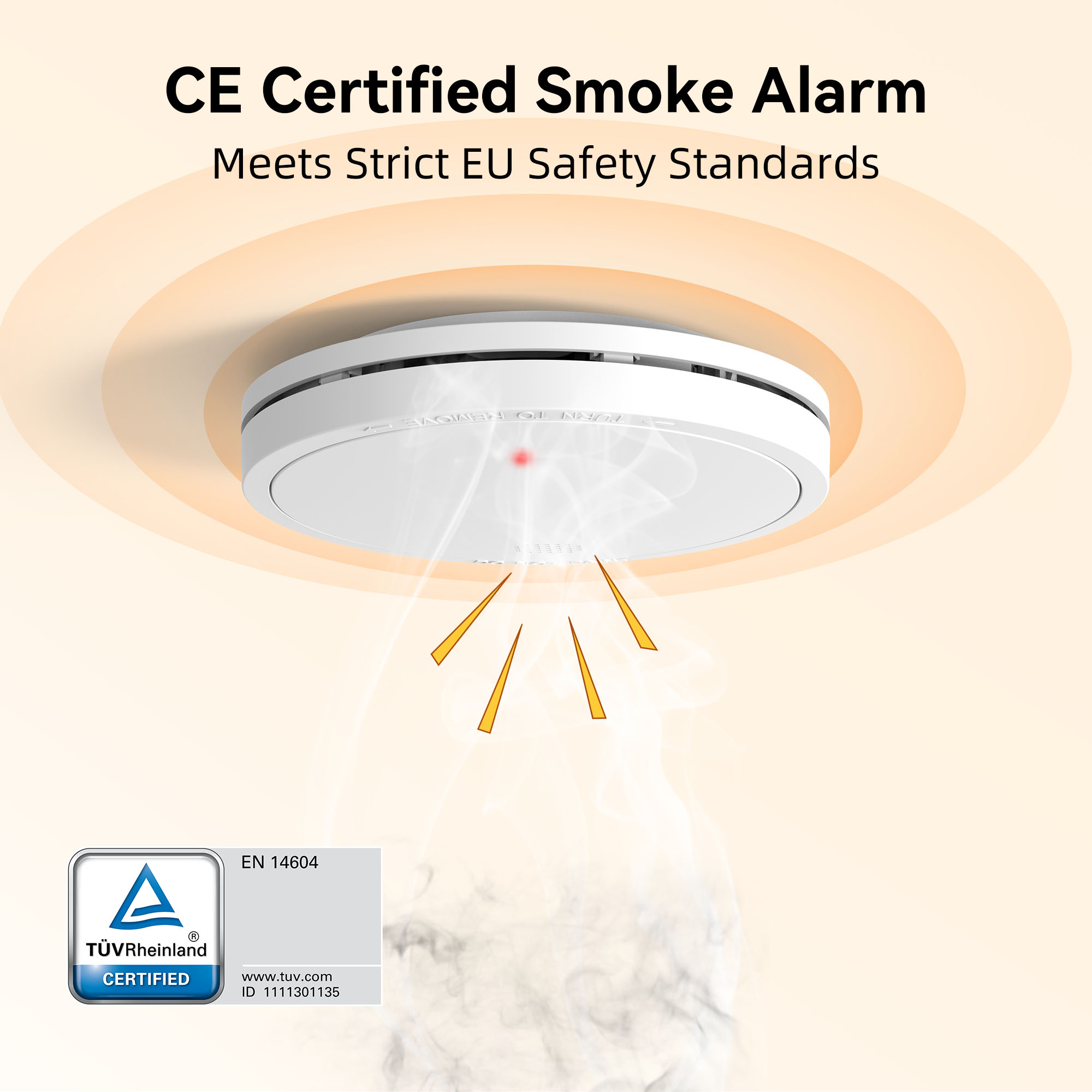 Smoke Alarm 10 Year Battery - La alarma de humo independiente CHZHVAN