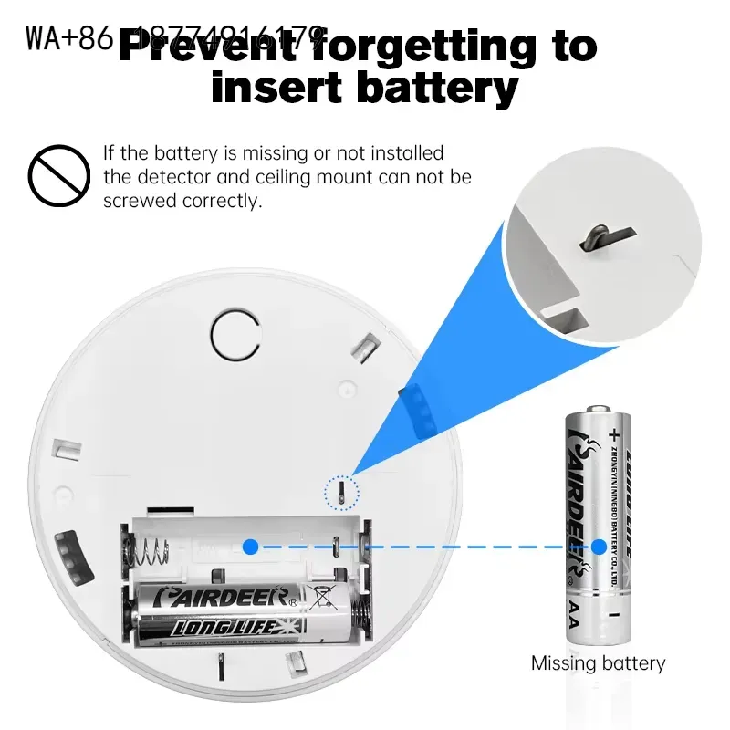 Smart Smoke Detector Wifi - wmwmnu Suministro de fábrica, 85Db, DC