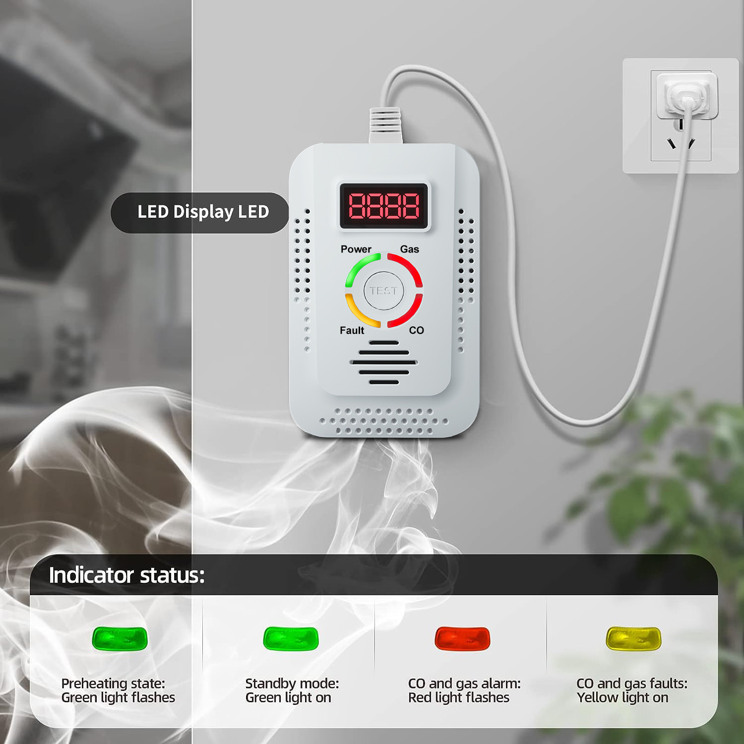 Carbon Monoxide Detector Combo - Detector de Gas Natural 2 en