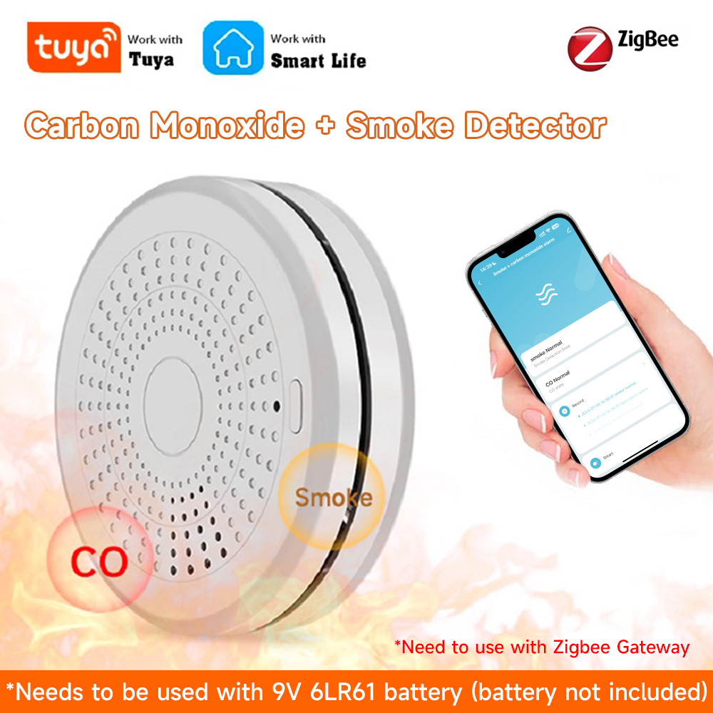 Zigbee Smoke Sensor Tuya - Tuya 2 en 1 WiFi/ZigBee alarma