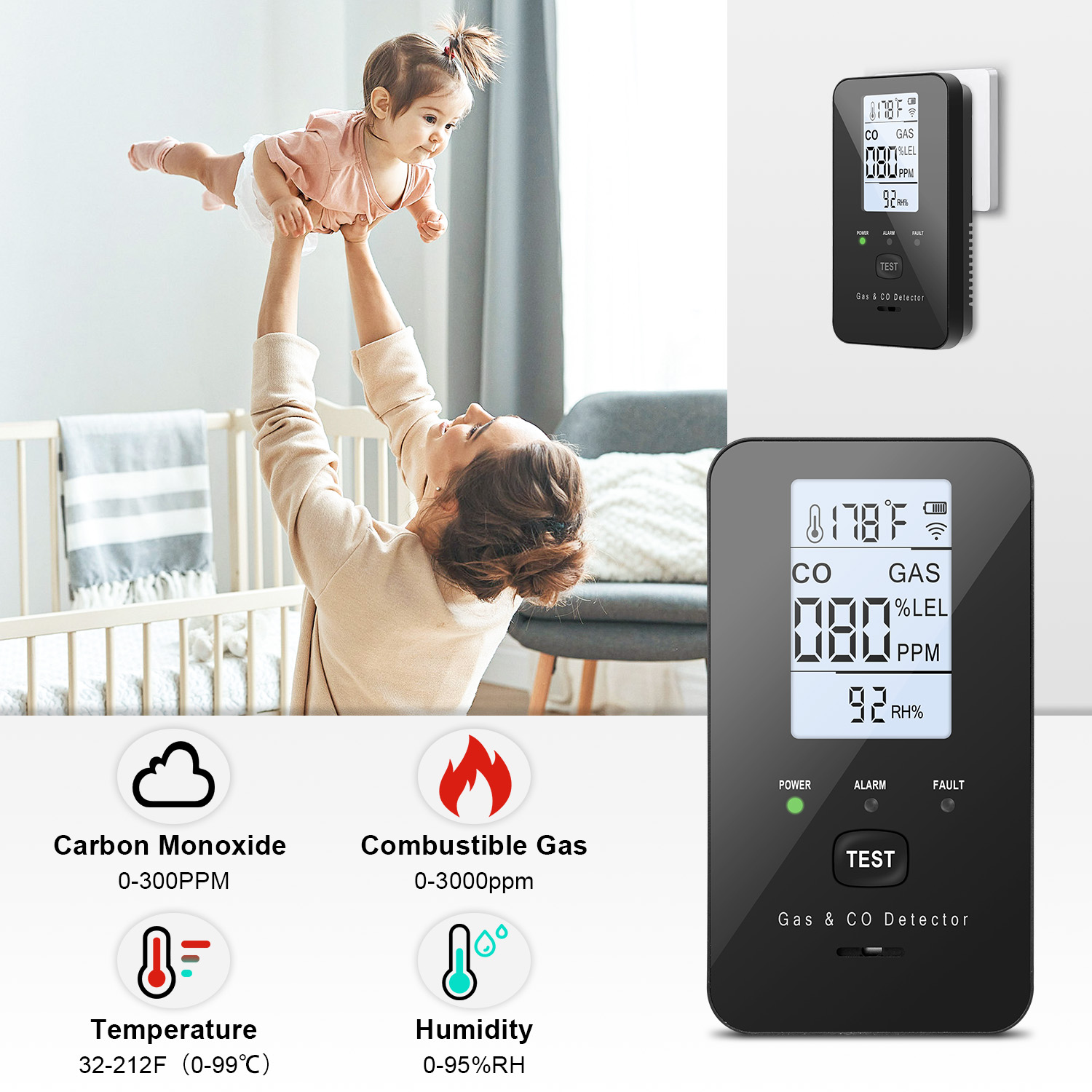 Detector de gas natural combin - Carbon Monoxide Detector Combo reseña y precio
