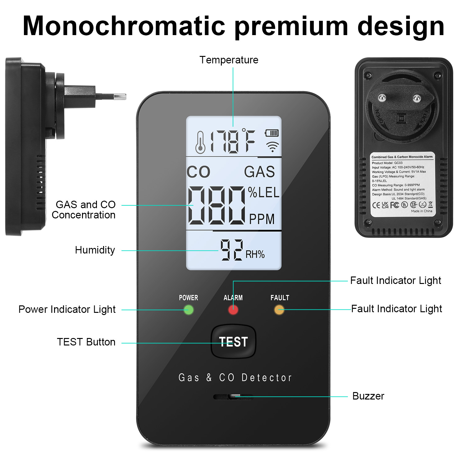 Detector de gas natural combin - Carbon Monoxide Detector Combo reseña y precio