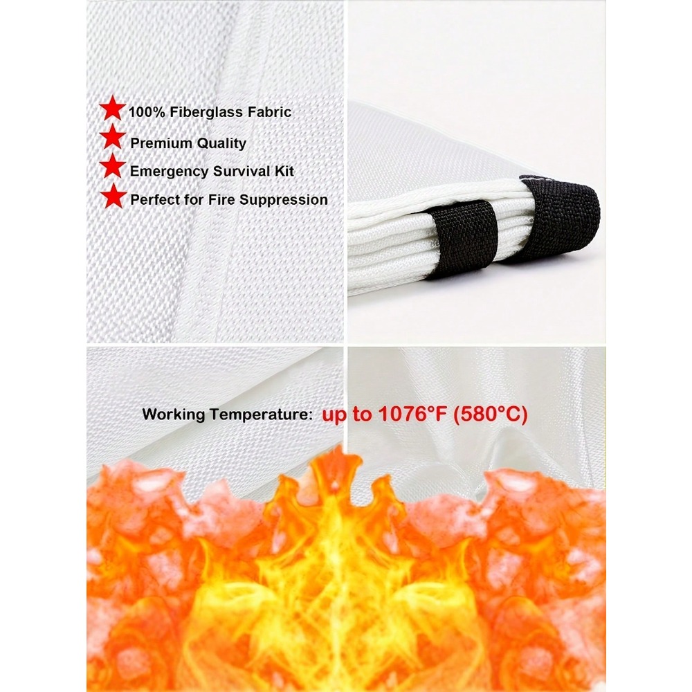 Manta ignífuga de 39,37 x 39,3 - Fire Blanket Fiberglass reseña y precio