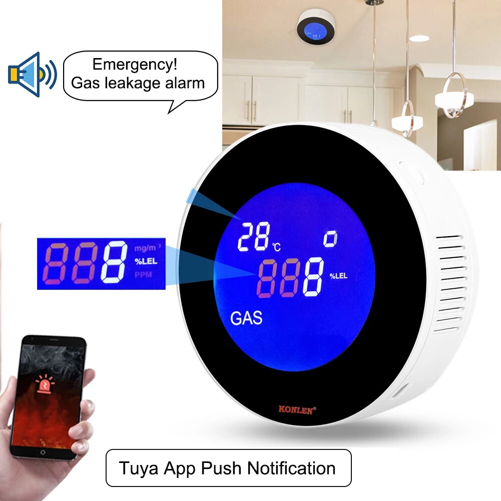 Tuya-Sensor de fugas de Gas GL - Smart Gas Leak Detector Lpg reseña y precio