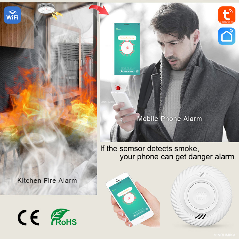 Detector de humo Tuya con func - Smoke Alarm 10 Year Battery reseña y precio