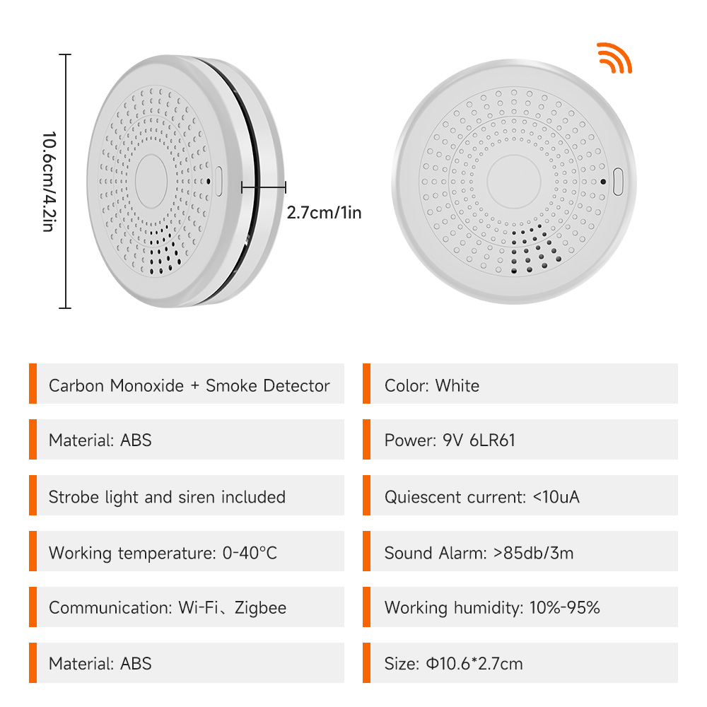 Detector de Humo y CO 2 en 1 c - Zigbee Smoke Sensor Tuya reseña y precio