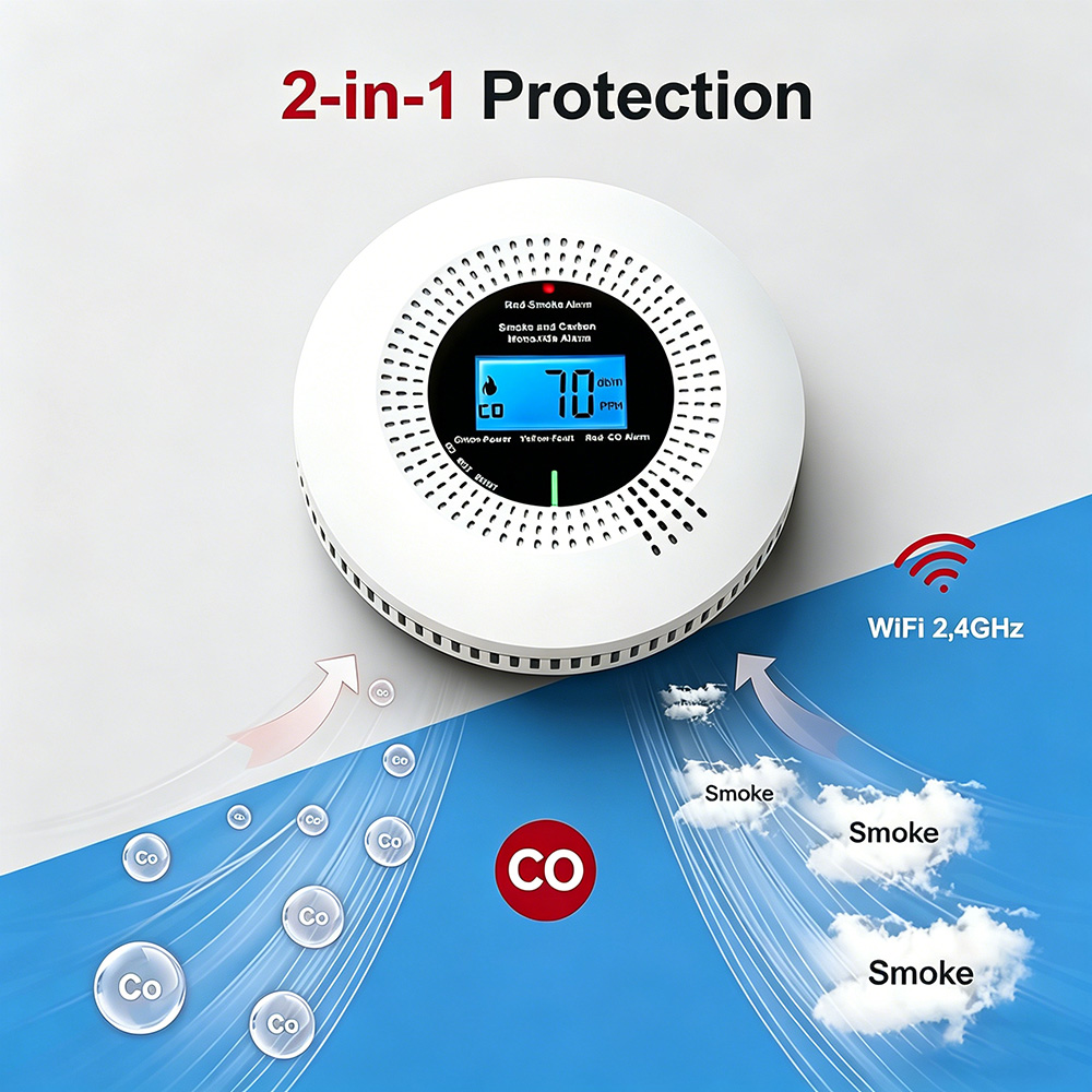 Detector de Humo y Monóxido de - Smoke Alarm 10 Year Battery reseña y precio