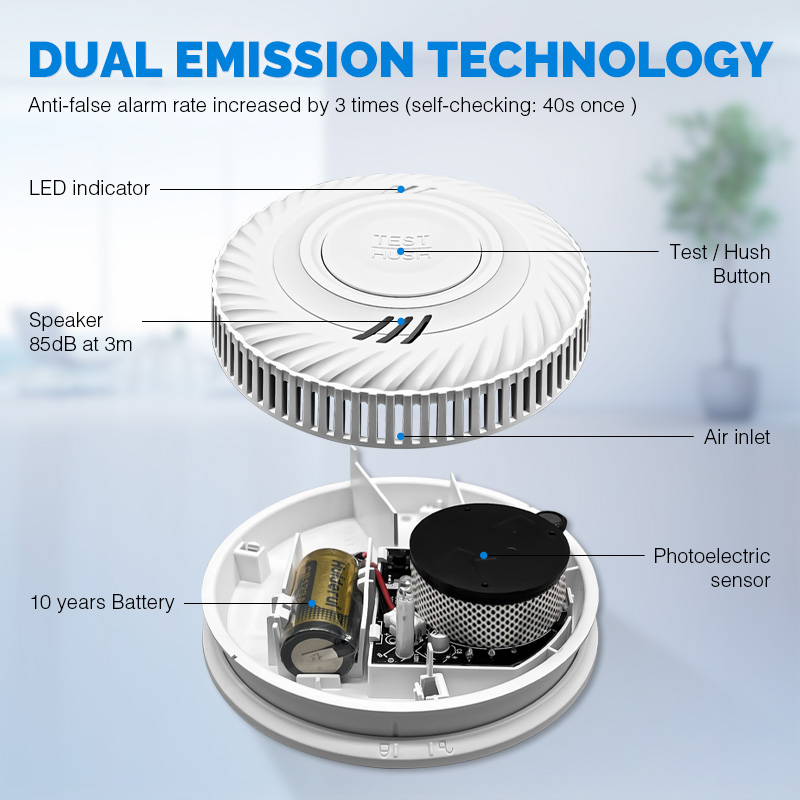 Detector de humo autónomo con  - Smoke Alarm 10 Year Battery reseña y precio