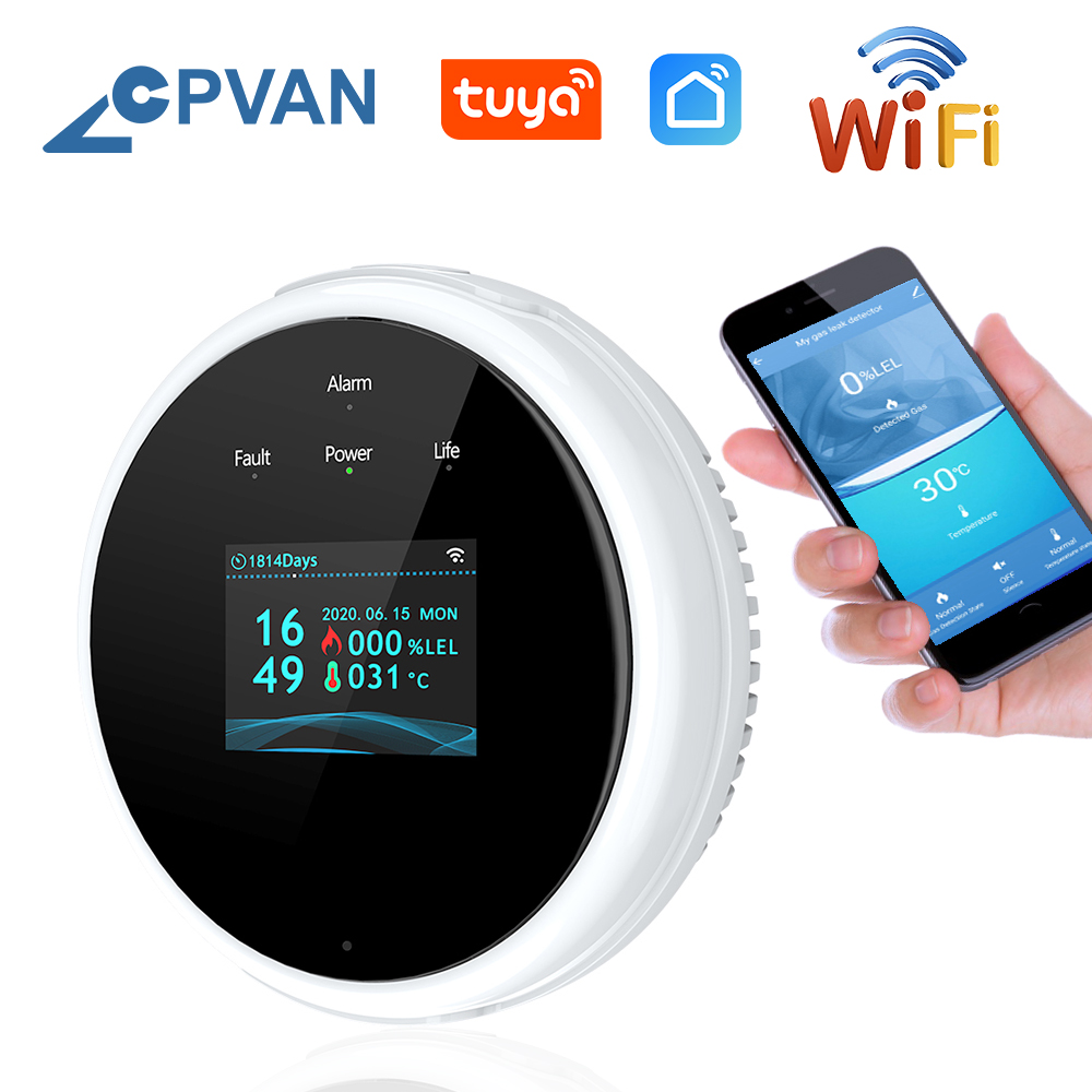 CPVAN Tuya Wifi Sensor de alar - Smart Gas Leak Detector Lpg reseña y precio