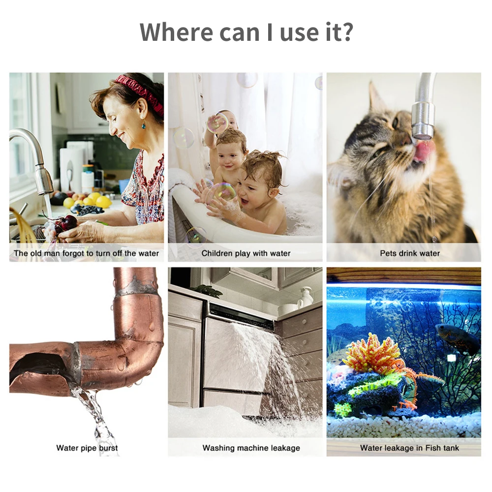 Tuya WiFi Zigbee Sensor de agu - Water Leak Detector Wifi Alarm reseña y precio