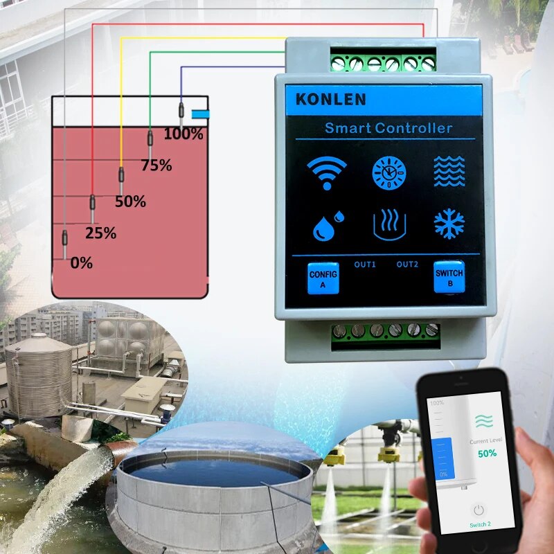 KONLEN-Sensor de nivel de Agua - Water Leak Detector Wifi Alarm reseña y precio