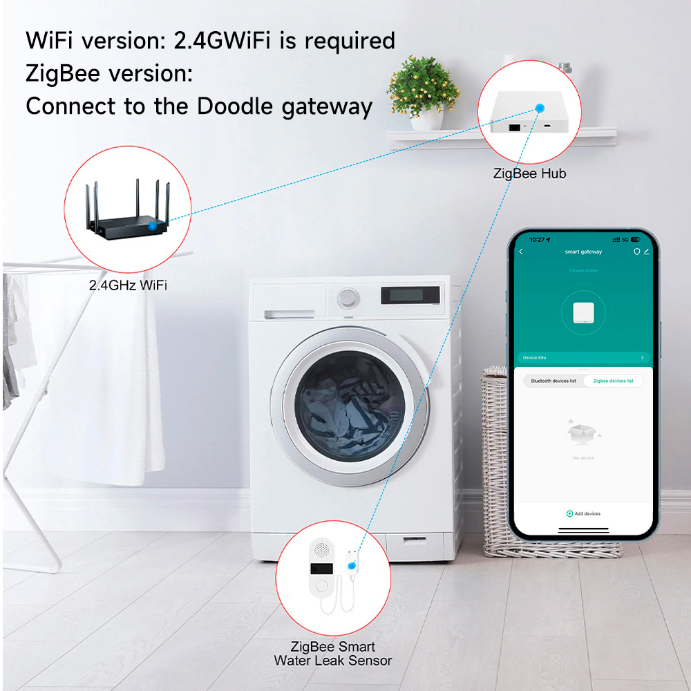 Detector de fugas de agua con  - Water Leak Detector Wifi Alarm reseña y precio