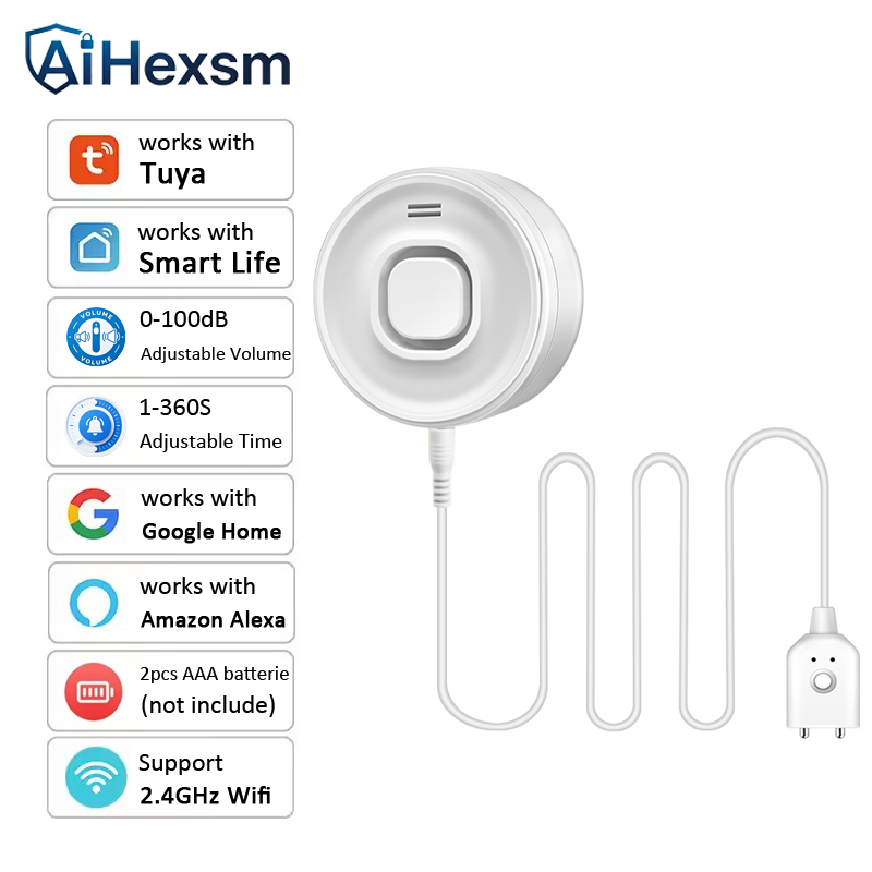 Sensor de fugas de agua 100DB  - Water Leak Detector Wifi Alarm reseña y precio