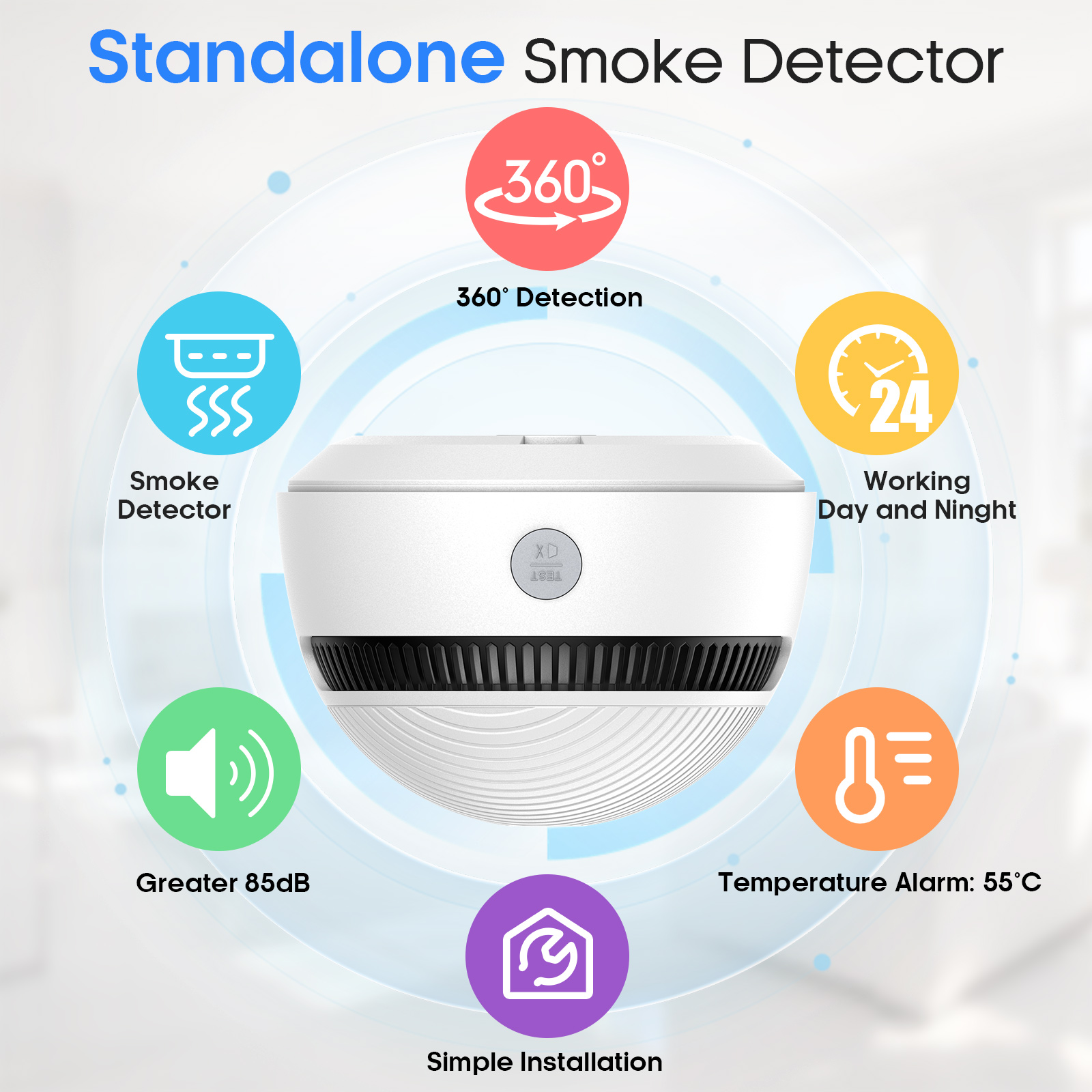 Detector de humo autónomo (paq - Smoke Alarm Escape Light reseña y precio