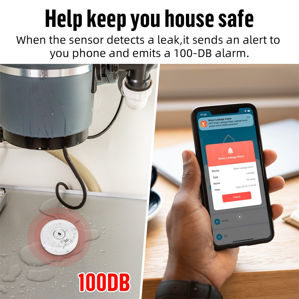 Alarma de Fuga de Agua WiFi Tu - Water Leak Detector Wifi Alarm reseña y precio