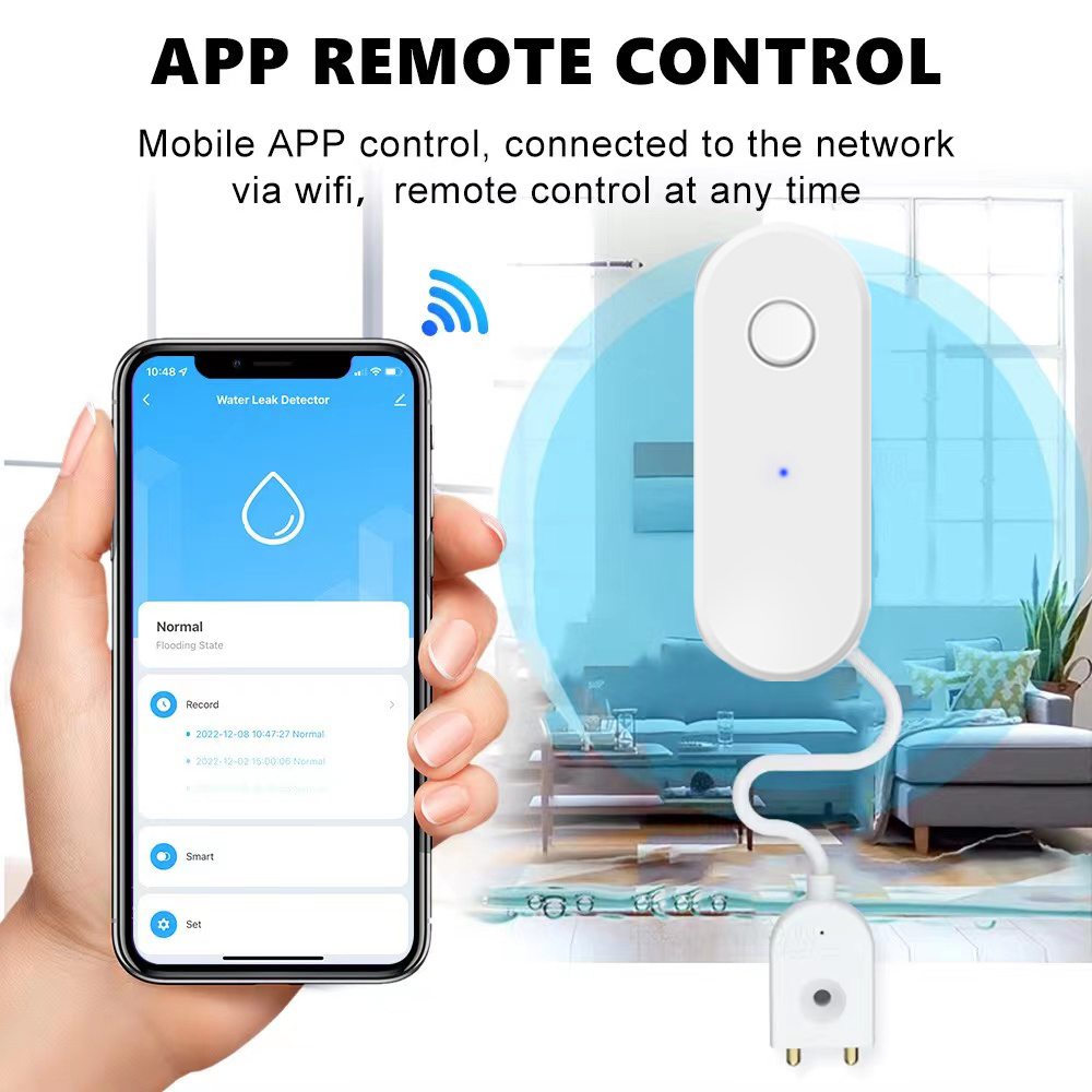 Tuya-Sensor inteligente de fug - Water Leak Detector Wifi Alarm reseña y precio