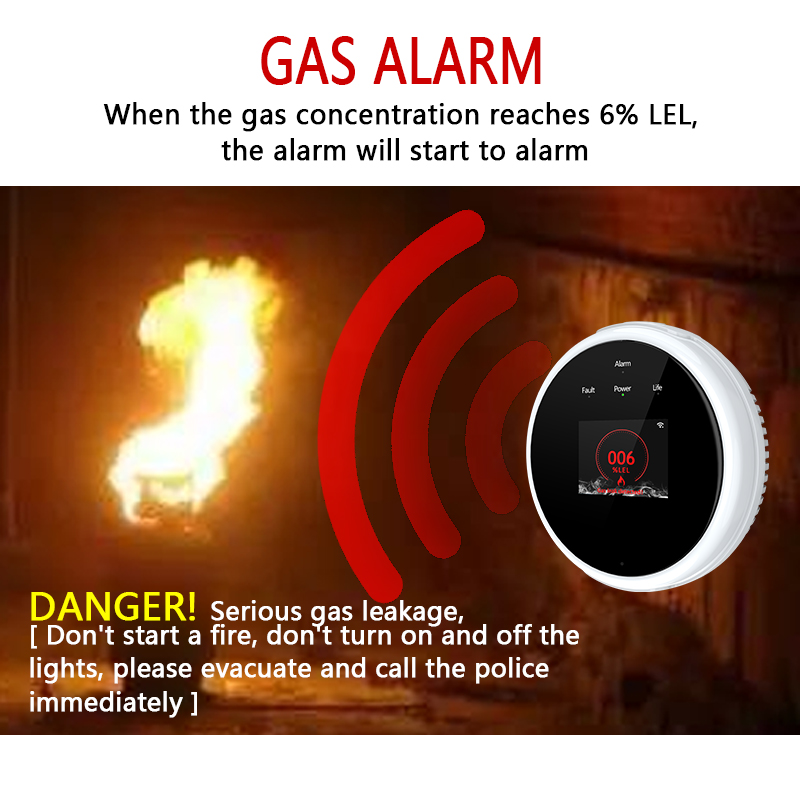 Tuya Wifi fugas con función de - Smart Gas Leak Detector Lpg reseña y precio