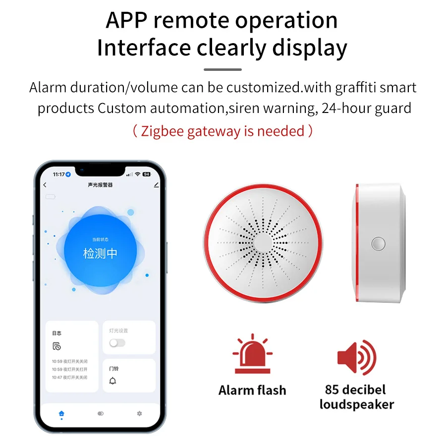 Tuya-Sensor de sirena de alarm - Zigbee Smoke Sensor Tuya reseña y precio