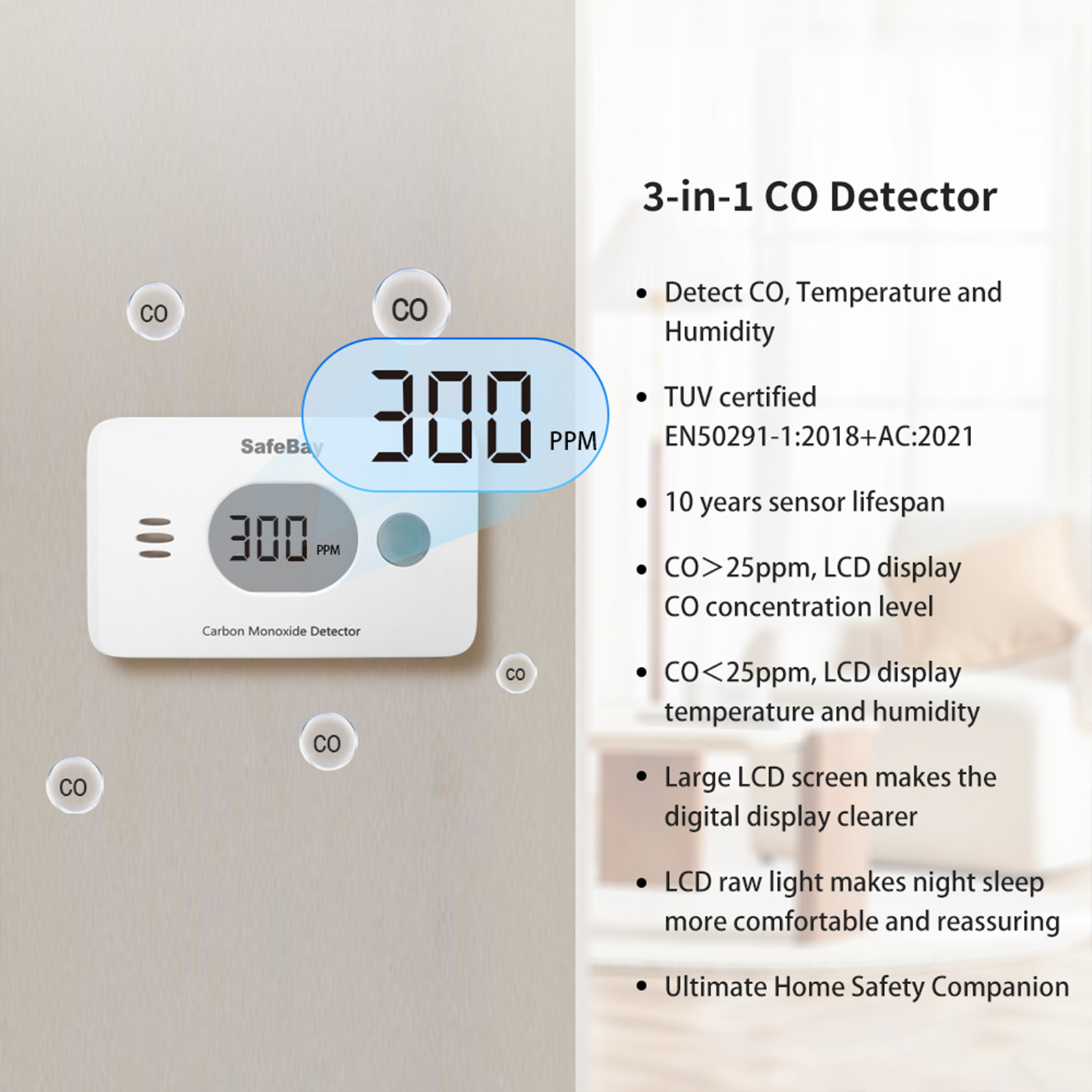 CPVAN-Detector de monóxido de  - Carbon Monoxide Detector Combo reseña y precio
